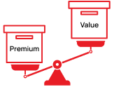 Compare premium and value options